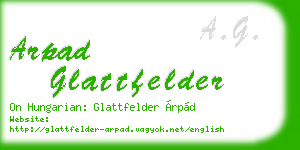 arpad glattfelder business card