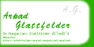 arpad glattfelder business card